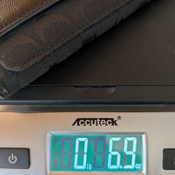 Coach Wallet Womens Black Slim Signature Patent Leather Envelope Clutch F42818 - Picture 10 of 10